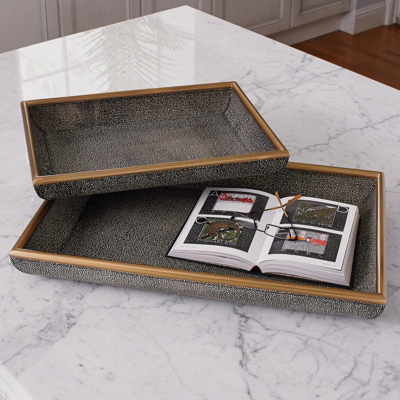 Churchill Tray-Lg, Brown, 2.5" H x 13" W x 18" D