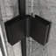 Porte de douche pivotante à panneau pivotant de 32 à 33,2 po de largeur, verre trempé de 6 mm, finition noire, installation réversible, pivot pivotant à 180 °, charnières pliantes bi, bandes d'étanchéité magnétiques pour le nettoyage à sec