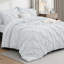 Microfiber Pintuck Duvet Cover Set – 2 Pillowcases-124003310-124003289