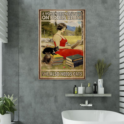 «A Woman Cannot Survive on Books Alone», impression sur toile tendue