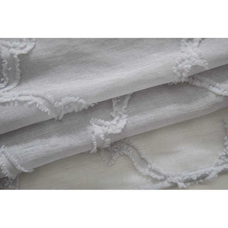 Mkenzi Polyester Semi-Sheer Gromments Curtain Pair, Gray, 52" W x 96" L