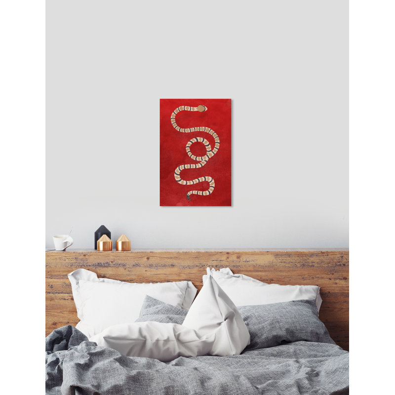 «Wild Animals Ruby Snake», reproduction d'art graphique sur papier encadré, Toile tendue, H 24 po x l 16 po x P 0,75 po