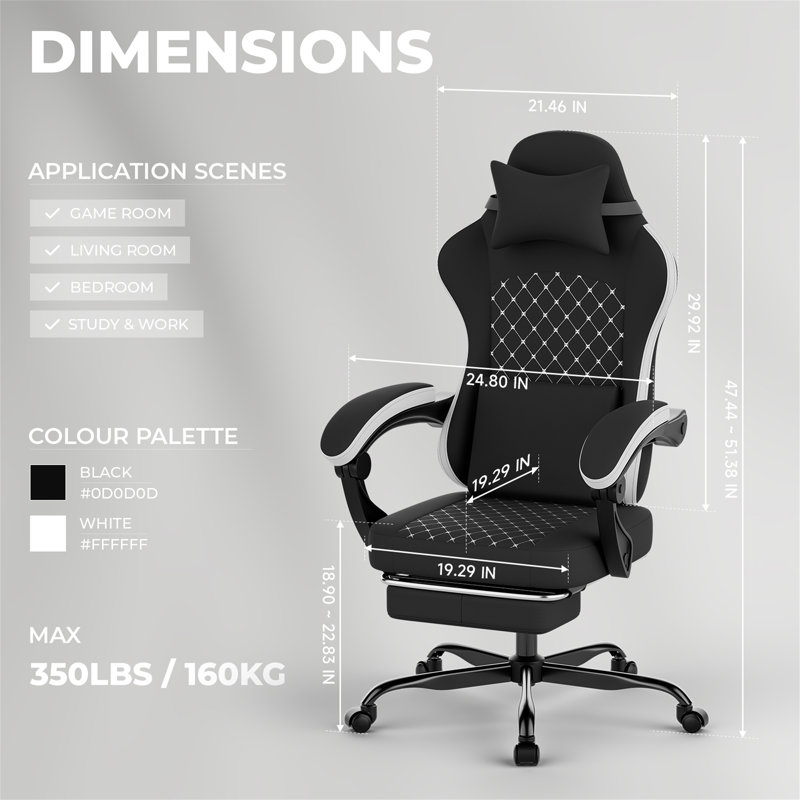 Rebrilliant Fabric Gaming Chair