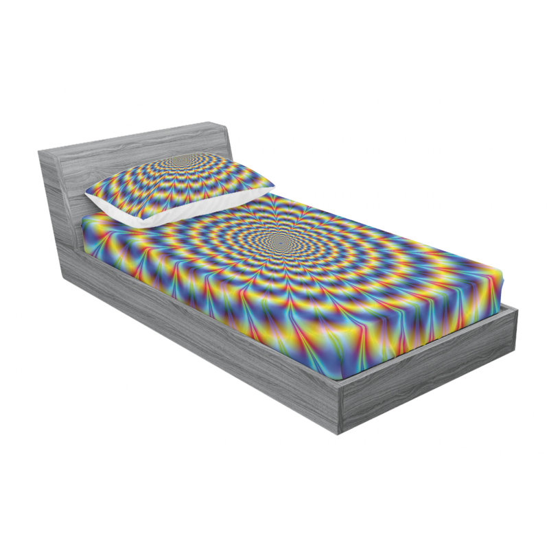 Ensemble de draps Hallucinatoire Hippie, Taie d'oreiller pour lit simple TG