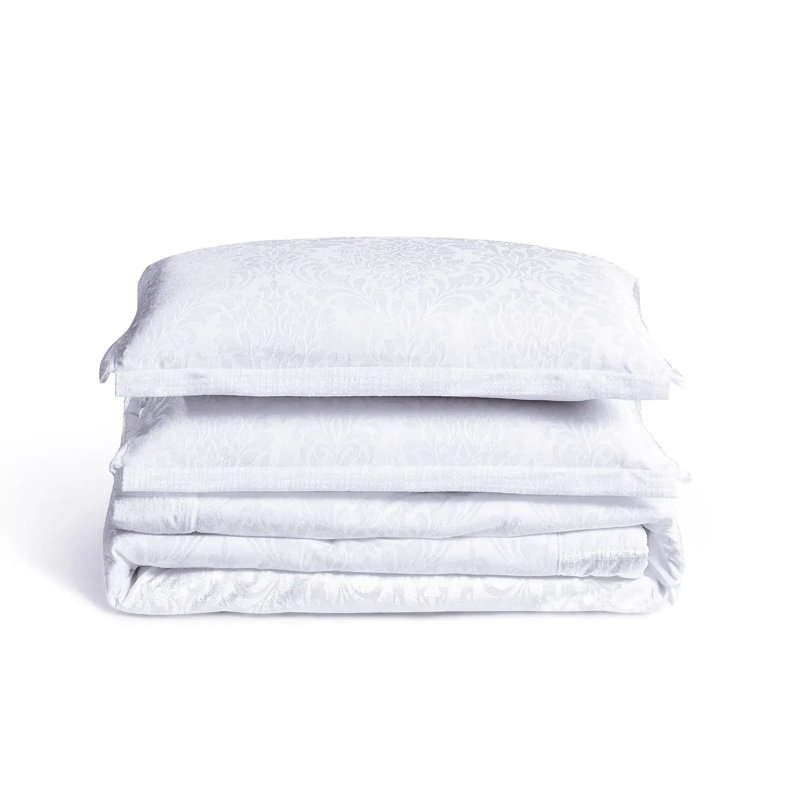 Polyester Floral Bedspread with Pillow Shams Included, Super King Bedspread + 2 Standard Shams, White