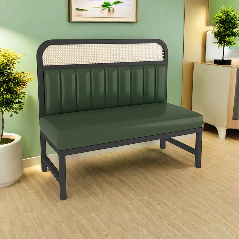 Banc rembourré en similicuir haut de gamme, Atrovirens