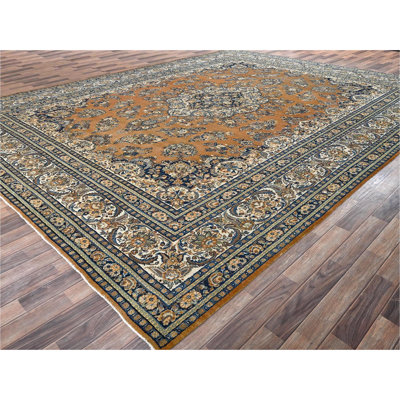 Tapis fauve en laine pure noué à la main 11 pi 10 po x 15 pi 2 po 11 po x 15 pi 2 po Mashad