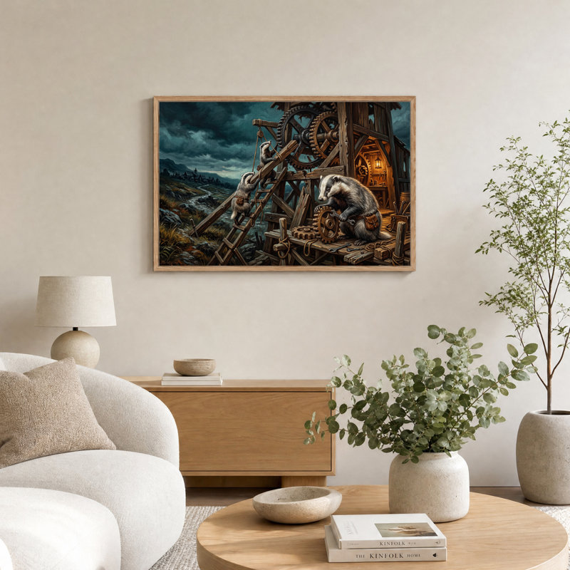 Art mural sur toile Badgers In Dark Steampunk, 18"H x 24"W