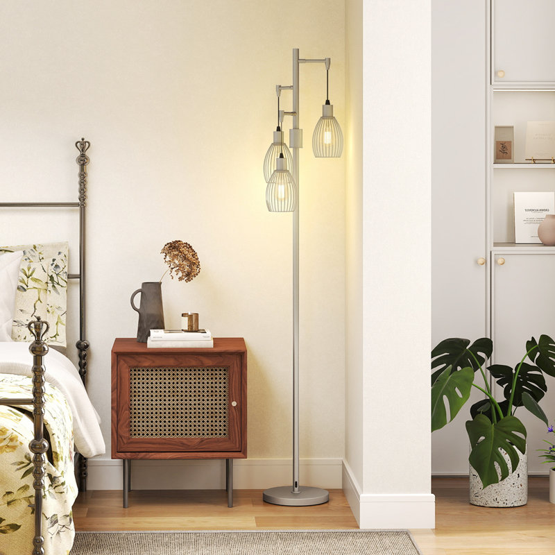 Floor Lamp, Silver Tone