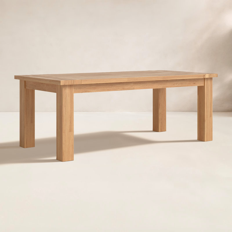 Echols Outdoor Solid Teak Wood Coffee Table