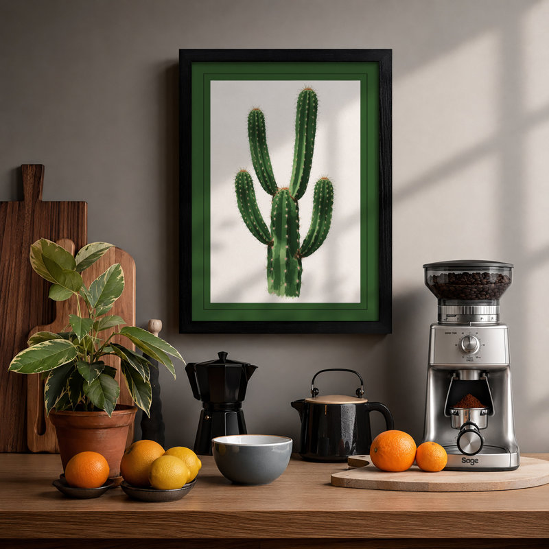Saguaro Specimen Botanical - Framed Print, Black, A4 - 29.7 x 21.0 cm
