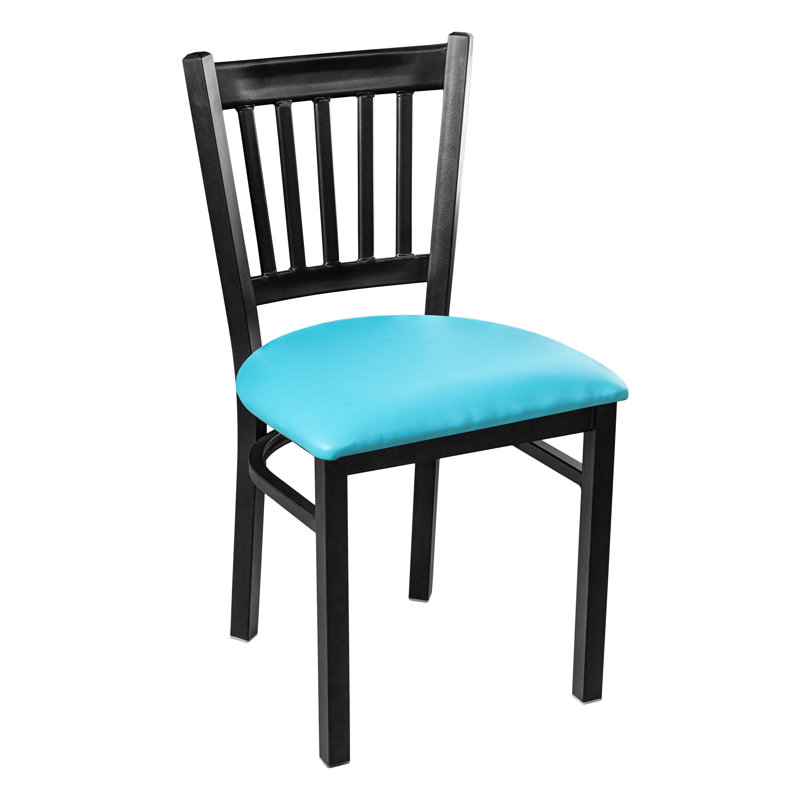 Ensemble de table ronde 36 "avec chaises, Naturel, Bleu / Noir