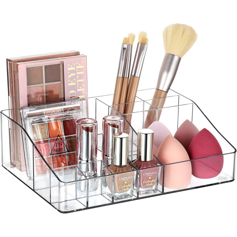Clear Makeup Organizer For Countertop And Bathroom Vanity, Cosmetic Storage For Lipstick, Brushes, Skincare And Beauty Essentials