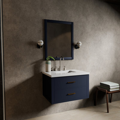Ensemble de meuble-lavabo simple l 30 po x P 22 po, miroir 28 po et robinet chromé Castor
