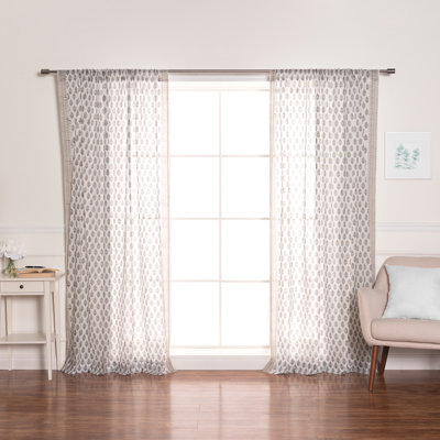 Adonys Cotton Blend Sheer Curtain Panel Pair