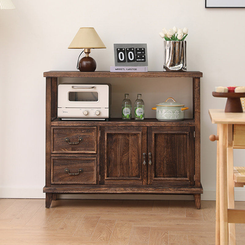 Buffet en bois massif café foncé