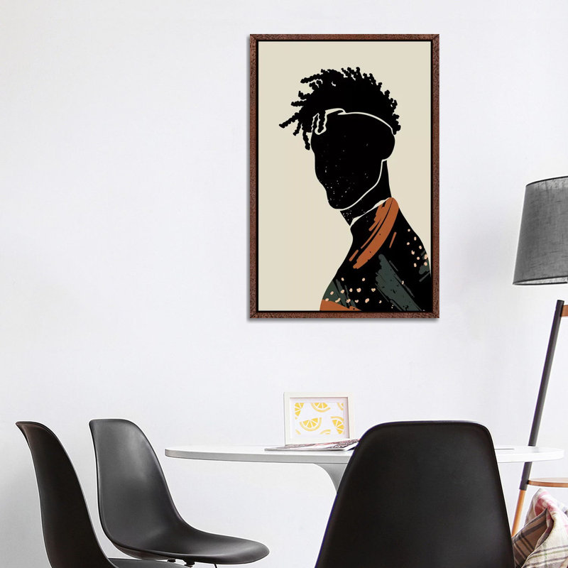 Black Hair II by Domonique Brown - Print on Canvas, 101.6 cm H x 66.04 cm W, Classic Brown Wood Framed Canvas