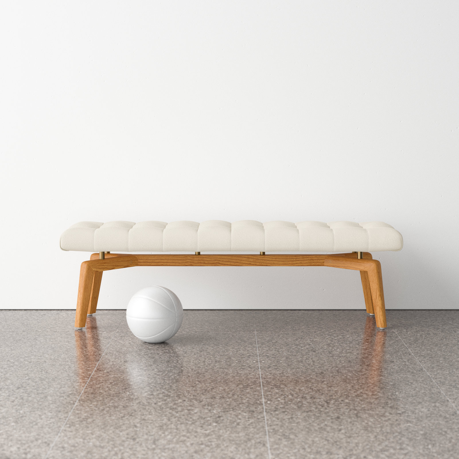 Castillo 59" Upholstered Bench, Natural