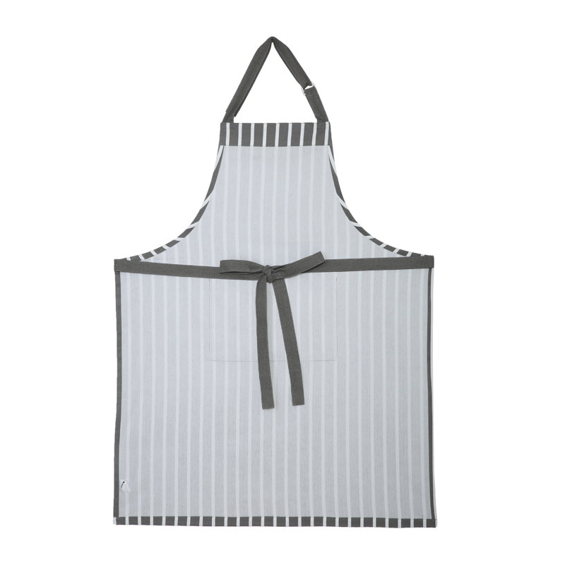 Striped Bib Apron, Grey Striped