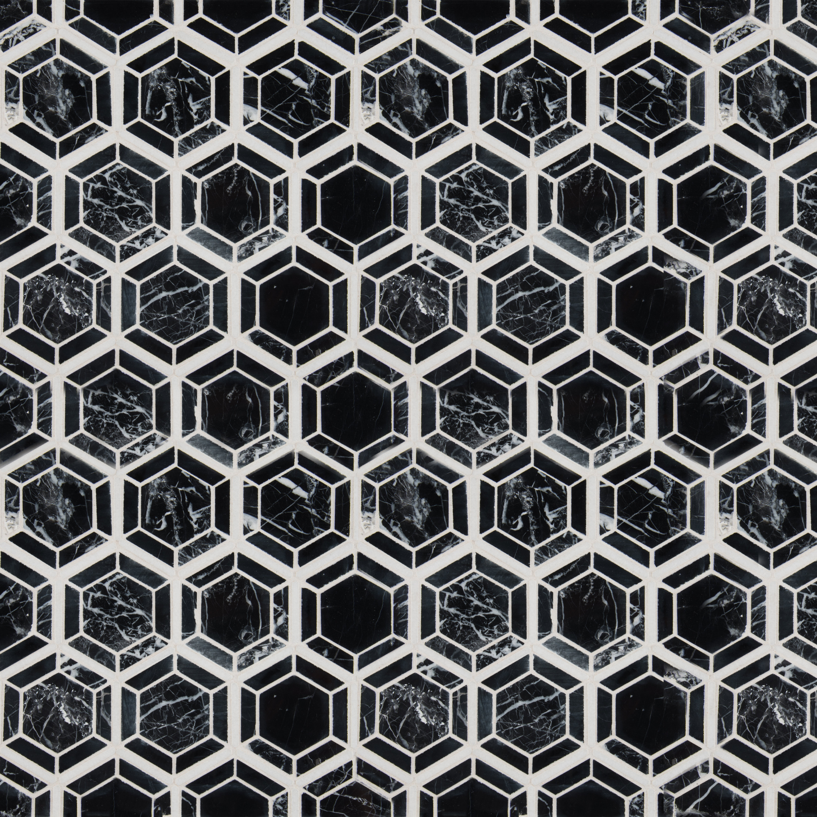 Fairmont Brass Black Hex marble Mosaic