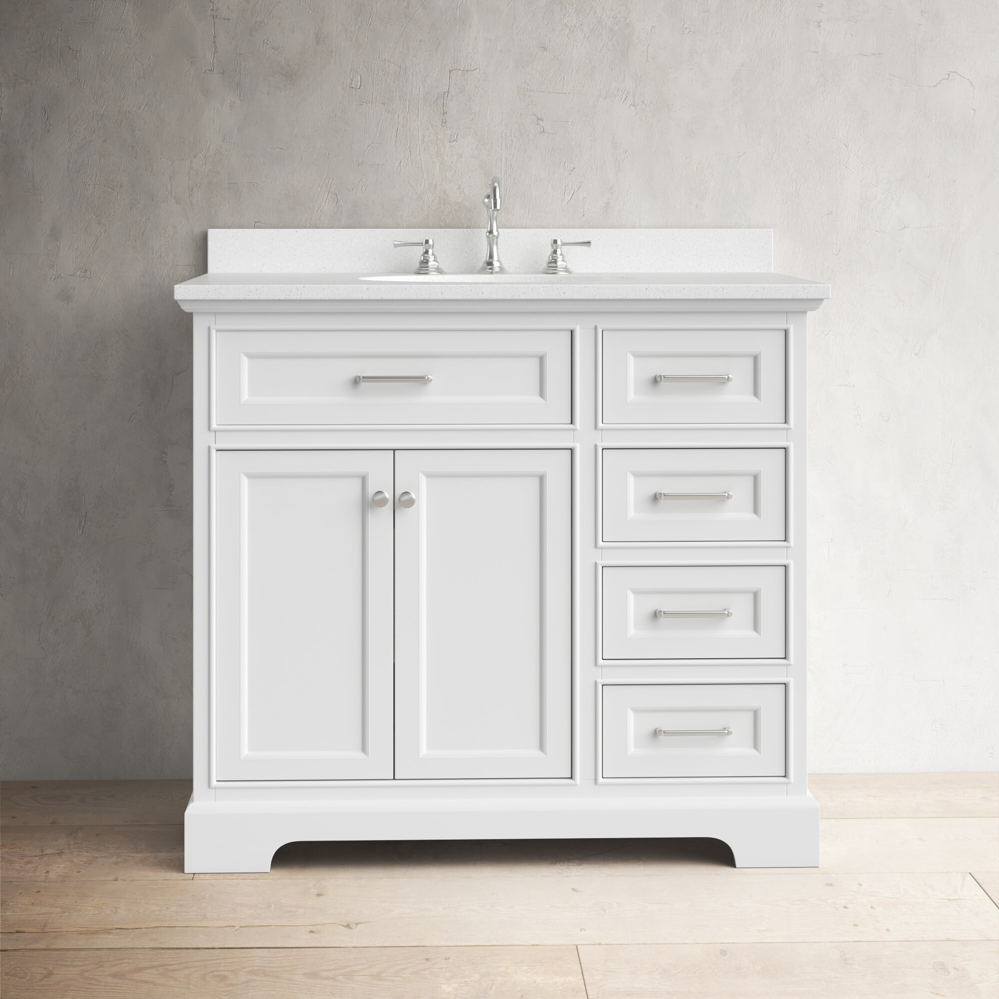 36 Inch Single Bathroom Vanity Set In White - #366T5