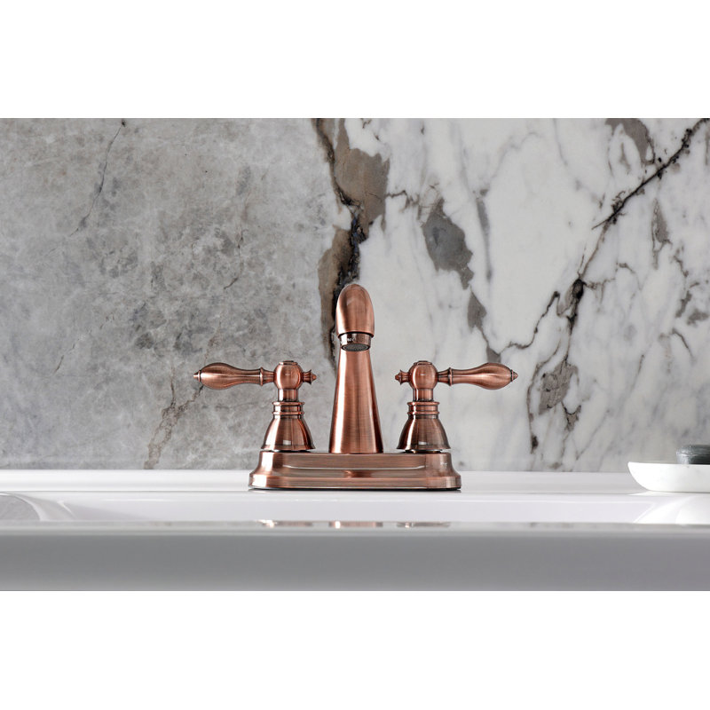 Robinet pour salle de bain avec ensemble de drain central à American Classic, Cuivre antique