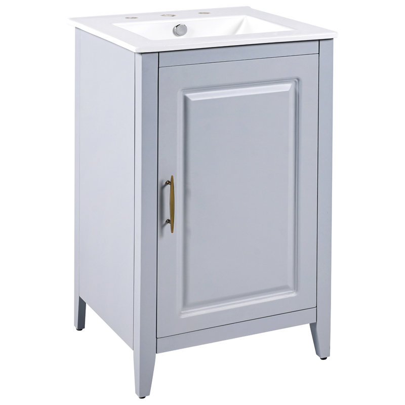 Meuble-lavabo élégant avec lavabo offrant beaucoup de rangement et une conception fonctionnelle pour une salle de bain moderne.