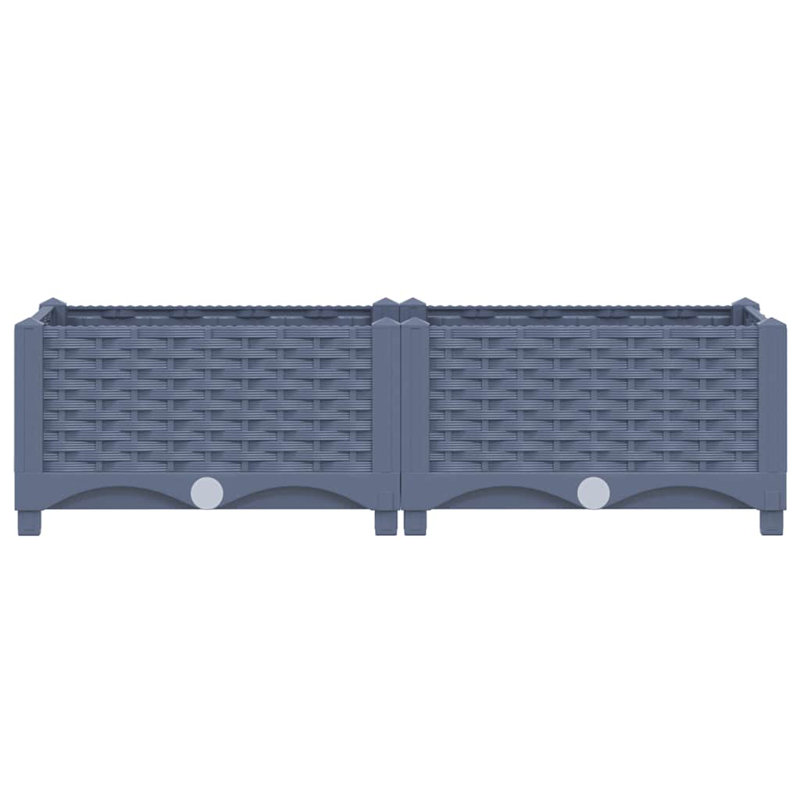 Ronks Planter, 23cm H x 80cm W x 40cm D, Blue Grey