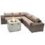 Ensemble de conversation modulaire 8 pièces avec coussins Sunbrella et foyer en béton Lsi-555228296