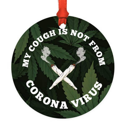 Ornement de marijuana en forme de marijuana en métal, "My My Cough Is Not From" 3,5 pi
