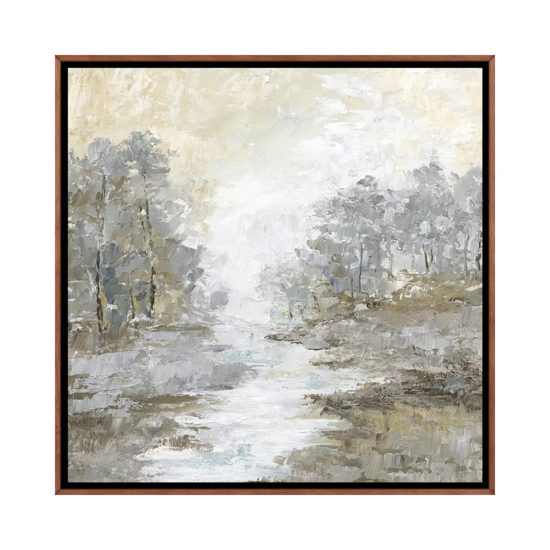 "Babbling Brook I" par Nan, reproduction d’art, Toile avec cadre en bois classique, Pas de tapis