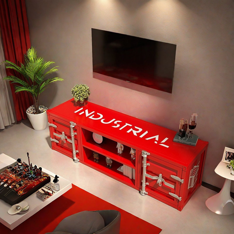 Unfinished TV Stand for TVs up to 58", Red