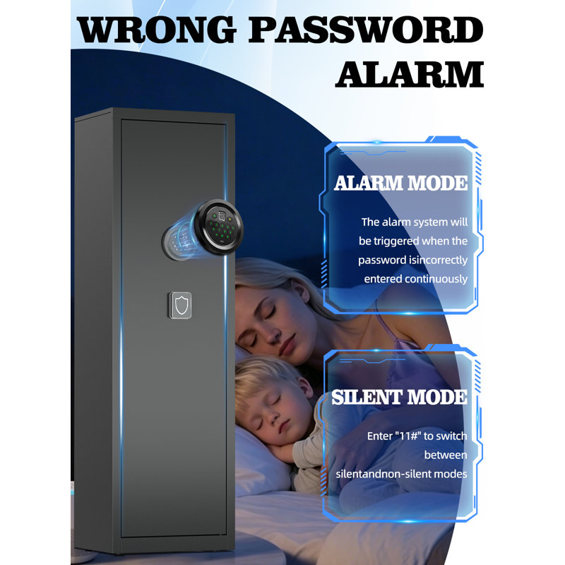 5-8 Rifle & Pistol Gun Safe with Quick-Access Digital Keypad, Adjustable Shelves