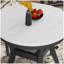 Ensemble de table ronde 5 pièces avec une table de salle à manger en faux marbre et quatre chaises en similicuir, gris