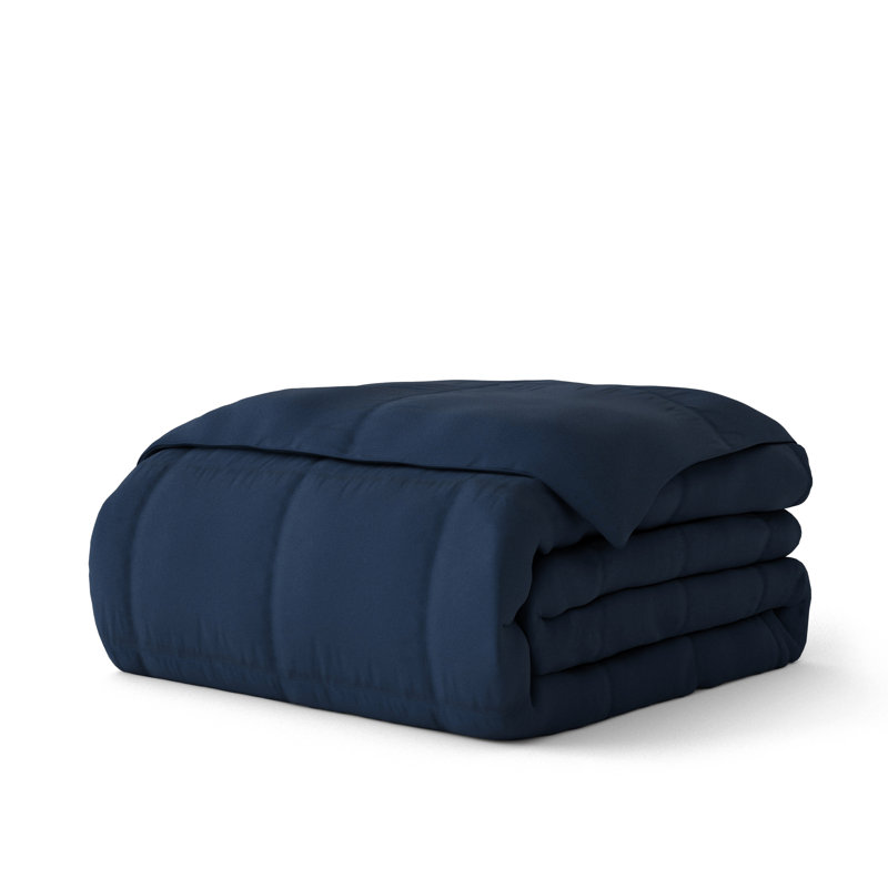 Navy King Reversible Down Alternative Microfiber Comforter Set