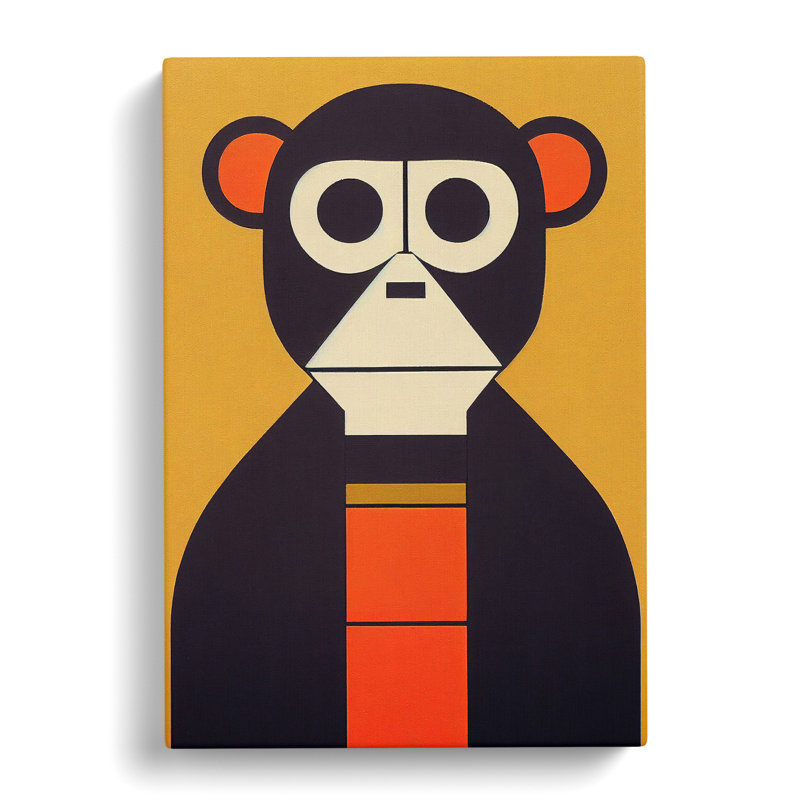 Abstract Monkey Art No.1 - Wall Art, Wrapped Canvas, 50cm H x 35cm W x 3cm D, No Matte