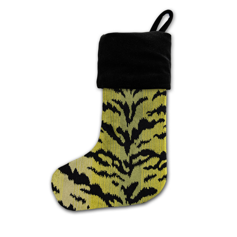 Tigre Stocking / Velvet, Green/Black