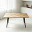 Table de salle à manger en MDF rectangulaire avec pieds en acier pour la cuisine ou le salon, peut accueillir 4 à 6 personnes, largeur 47,24 pouces