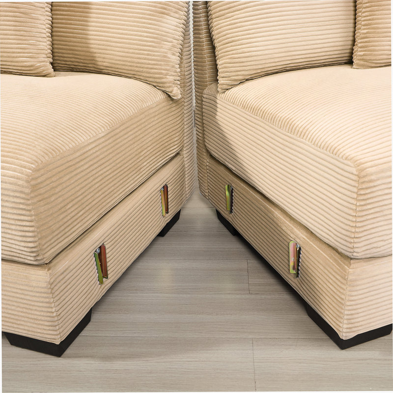 Canapé modulaire surdimensionné de 170 po Cloud, Velours côtelé chameau