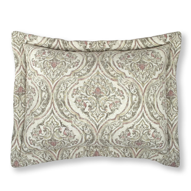 Aberdeen Cotton Damask Sham Set, King, Natural