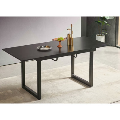 Square Extendable Dining Table With Metal Leg,Modern Space Saving Kitchen Table For Living Room( 70.86" W X 31.5" D X 29.5" H)