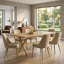 Table de salle à manger rectangulaire de 71 po avec pieds en métal en forme de X, table à grain de bois moderne pour 6 à 8 personnes-1198516236