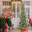 Arbre de Noël 5 pi avec 200 lumières DEL blanc chaud - 694 pointes en PVC et aiguilles dures, 51 pommes de pin, conception à branches articulées, support en métal robuste-1482165381-1482165378