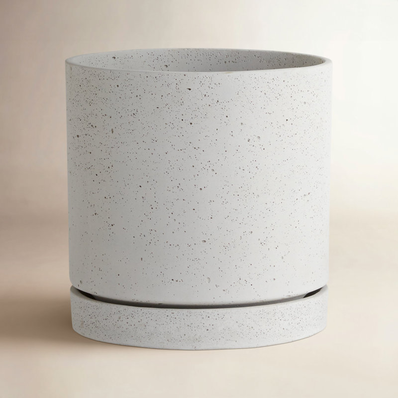 Pot de fleurs en béton, H 14 po x l 13,75 po x P 13,75 po