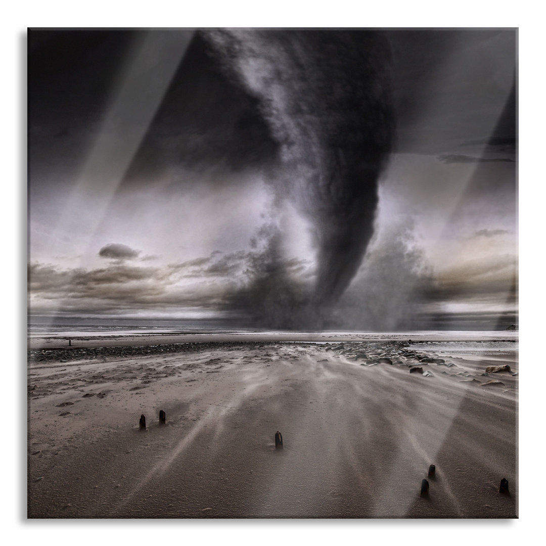 Glasbild Dramatischer Tornado