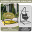 Chaise de hamac suspendue avec support Chaise de bal de forme ronde d'intérieur avec coussin rembourré pour balcon de patio
