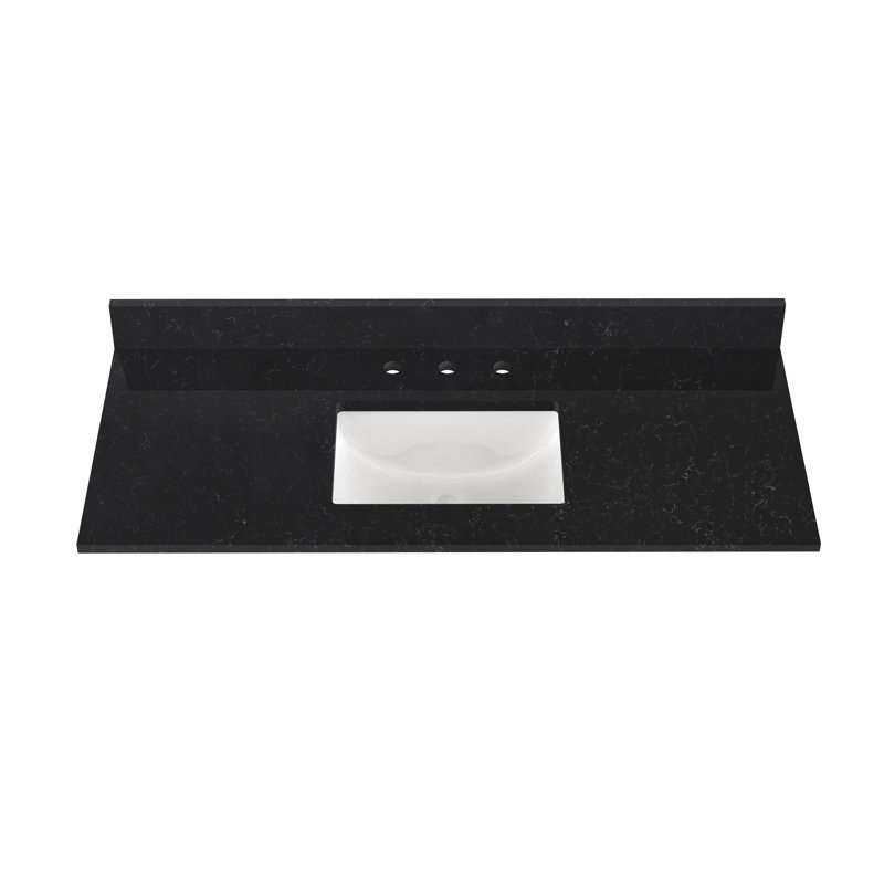 Winette 49-in White Quartz Undermount Single Sink Vanity Top