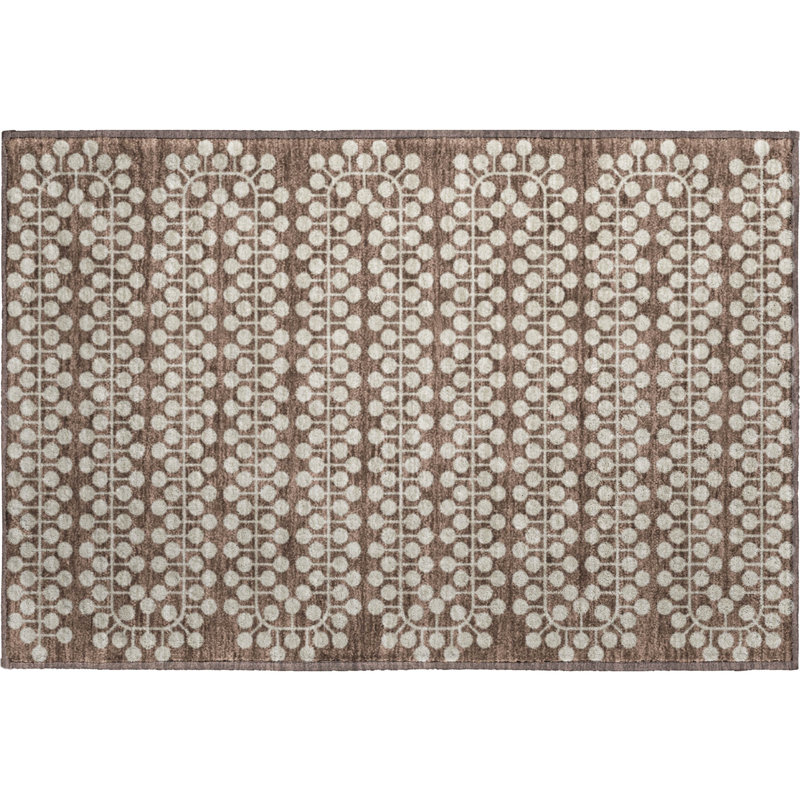 Premium Machine Washable Mayfield AMF2247 Geometric Rug, 1'8" x 2'6", Brown