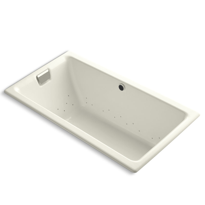Tea for Two 66" x 36" Drop In Air Bathtub, Biscuit, Biscuit