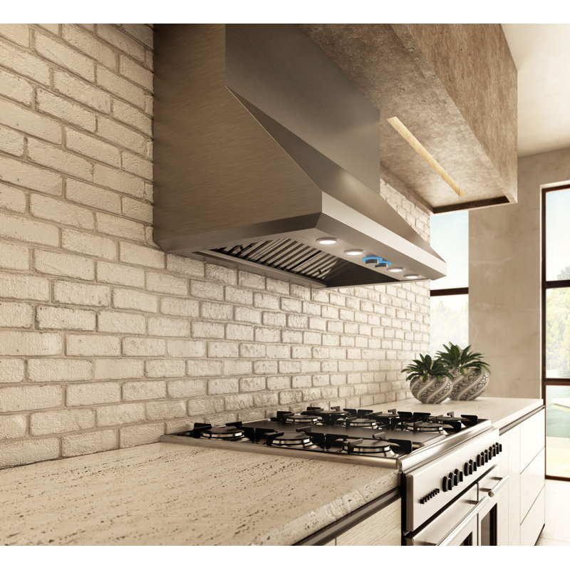 Elica Stainless Steel 1200 CFM Ducted (Vented) Wall Range Hood with Baffle Filter